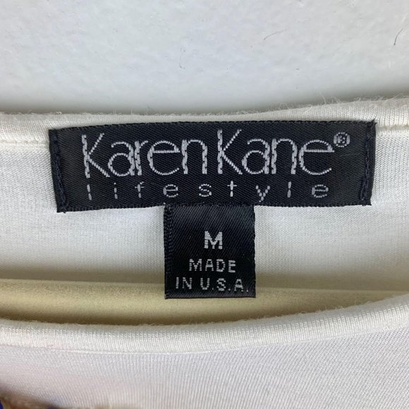 KAREN KANE Off White Lace Detail Tee Sz M - Picture 3 of 6